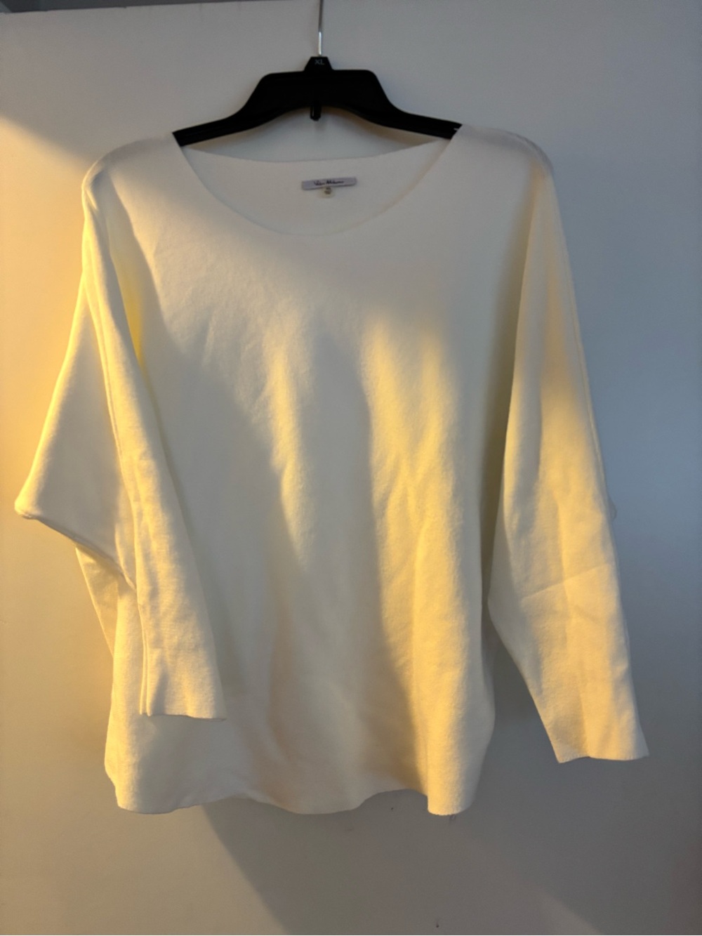 Milano Cream Scoop-Neck Long Sleeve Top